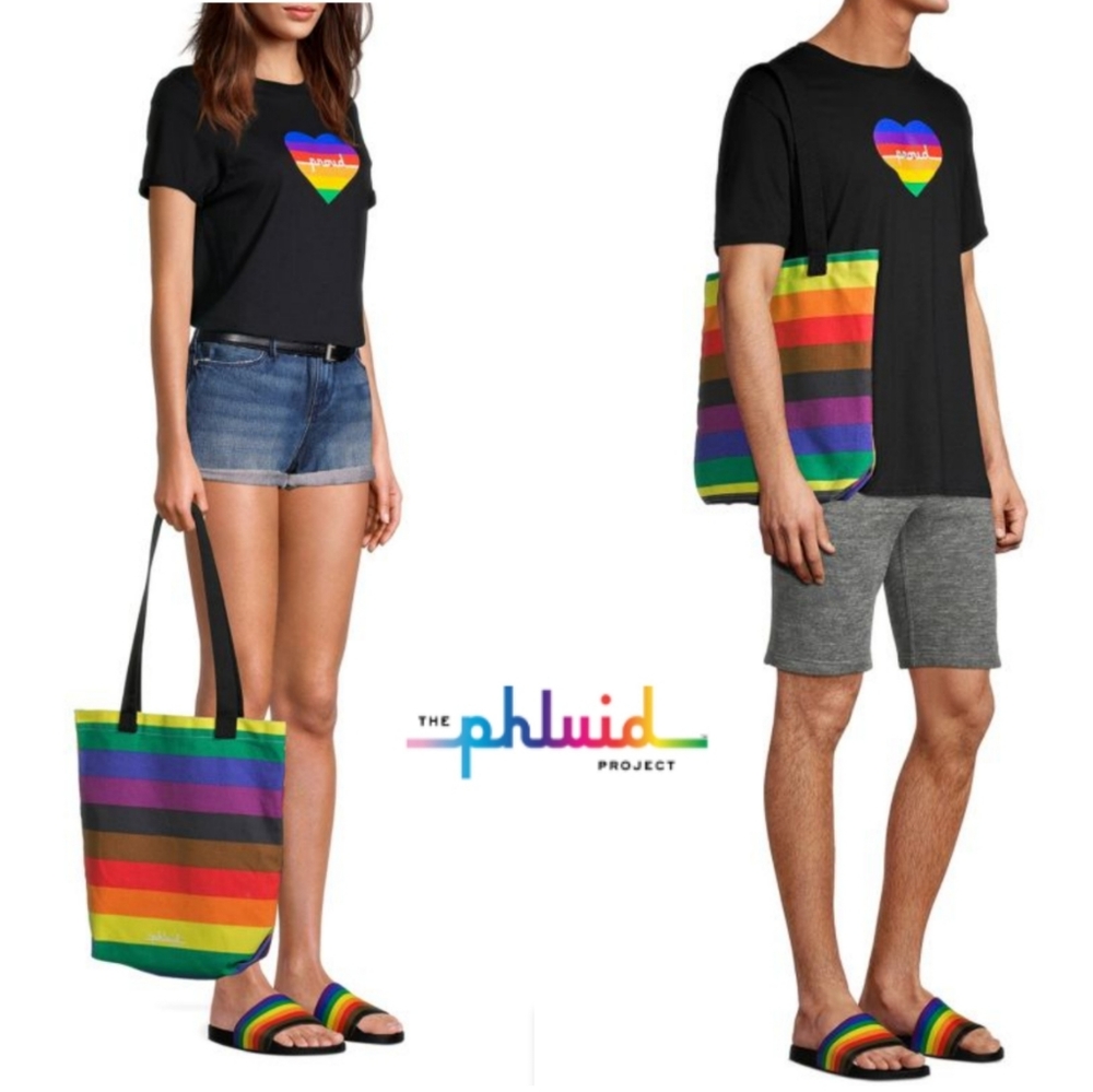 BNWT The Phluid Project Rainbow Stripes Tote Gender-Free Fashion